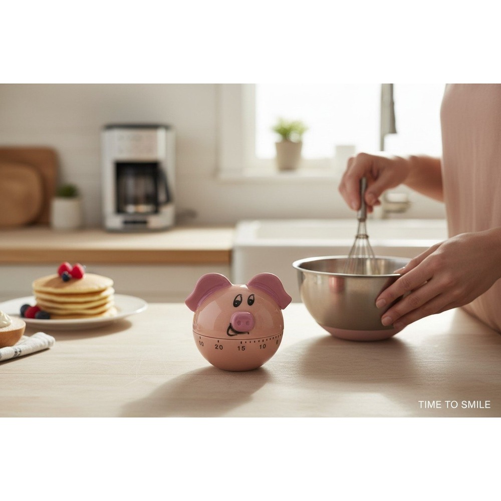 DII Kitchen Timer Unisex OS Pink Brand New Pig 60 Minute Mechanical Novelty